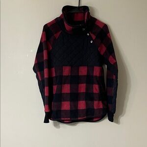 Abercrombie & Fitch Red and Black Checkered Fleece